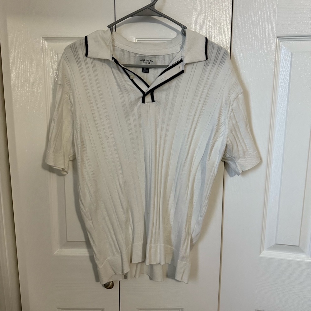 American Eagle White Polo Shirt